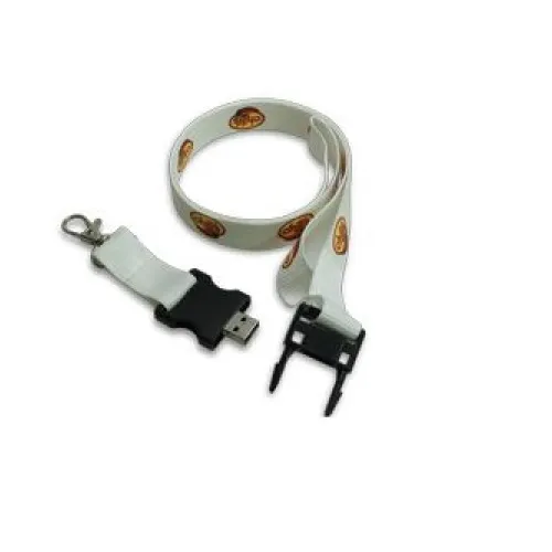 USB Lanyard 2 cm White Color with Hook